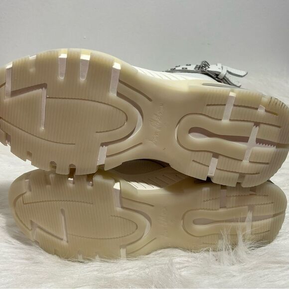 NWOB Revolve Sam Edelman White Leather Studded Moto/Combat Boot -- 7 - Picture 8 of 8